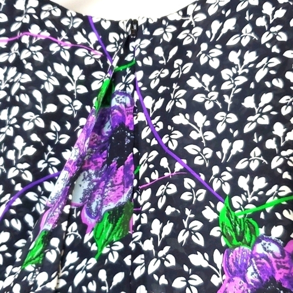 Vintage 80s Kono Floral Midi‎ Dress - Picture 10 of 11